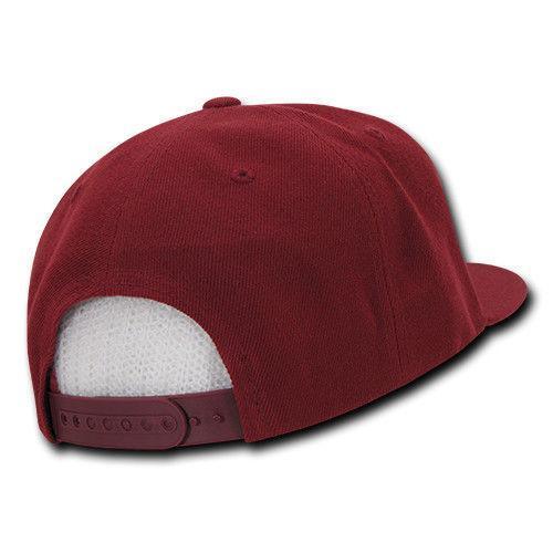 Decky Trendy Flat Bill Snapback Baseball 6 Panel Caps Hats Unisex-350-351-BLACK-