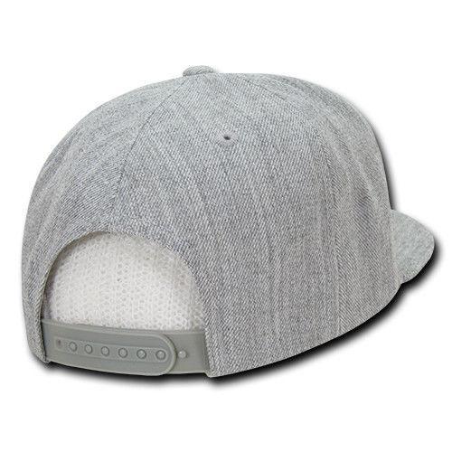 Decky Trendy Flat Bill Snapback Baseball 6 Panel Caps Hats Unisex-350-351-BLACK-