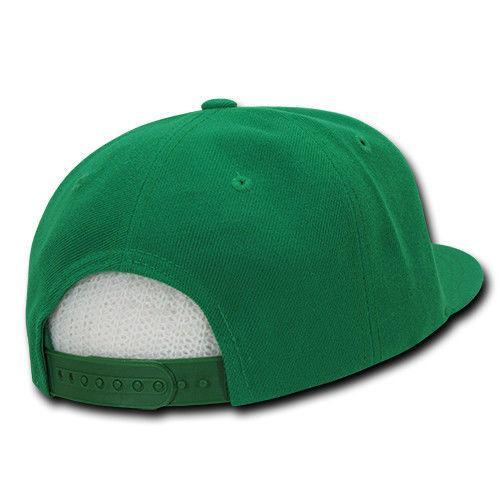 Decky Trendy Flat Bill Snapback Baseball 6 Panel Caps Hats Unisex-350-351-BLACK-