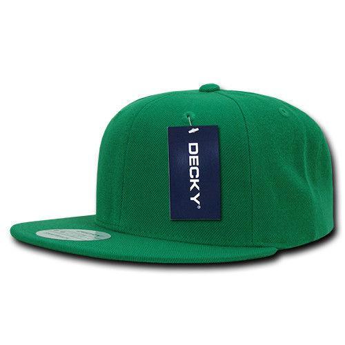 Decky Trendy Flat Bill Snapback Baseball 6 Panel Caps Hats Unisex-350-351-BLACK-