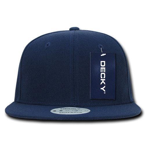 Decky Trendy Flat Bill Snapback Baseball 6 Panel Caps Hats Unisex-350-351-BLACK-