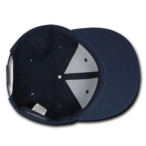 Decky Trendy Flat Bill Snapback Baseball 6 Panel Caps Hats Unisex-350-351-BLACK-