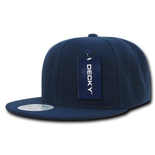 Decky Trendy Flat Bill Snapback Baseball 6 Panel Caps Hats Unisex-350-351-BLACK-