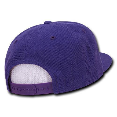 Decky Trendy Flat Bill Snapback Baseball 6 Panel Caps Hats Unisex-350-351-BLACK-