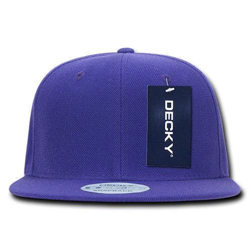 Decky Trendy Flat Bill Snapback Baseball 6 Panel Caps Hats Unisex-350-351-BLACK-