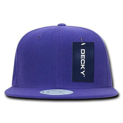 Decky Trendy Flat Bill Snapback Baseball 6 Panel Caps Hats Unisex-350-351-BLACK-