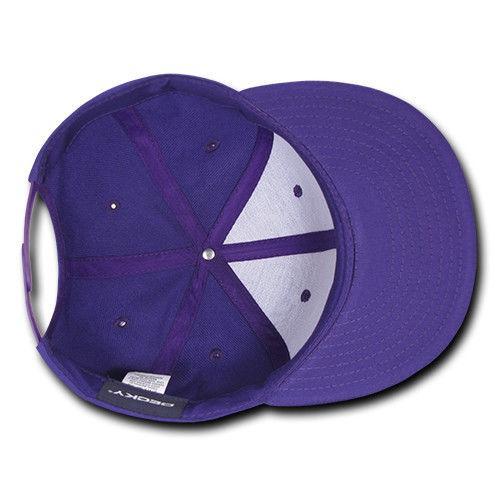Decky Trendy Flat Bill Snapback Baseball 6 Panel Caps Hats Unisex-350-351-BLACK-
