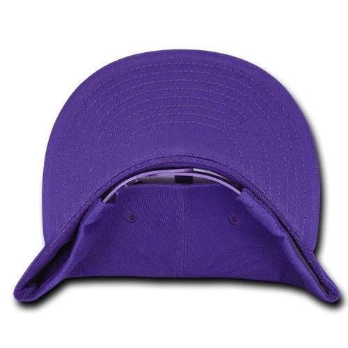 Decky Trendy Flat Bill Snapback Baseball 6 Panel Caps Hats Unisex-350-351-BLACK-
