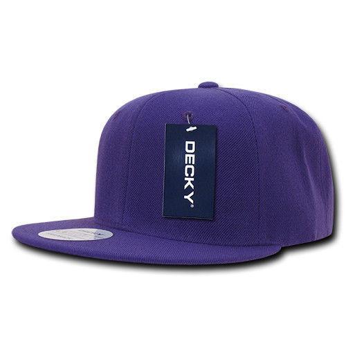 Decky Trendy Flat Bill Snapback Baseball 6 Panel Caps Hats Unisex-350-351-BLACK-