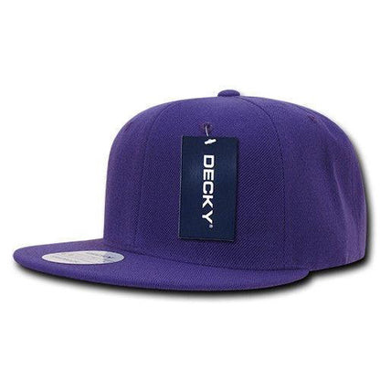 Decky Trendy Flat Bill Snapback Baseball 6 Panel Caps Hats Unisex-350-351-BLACK-