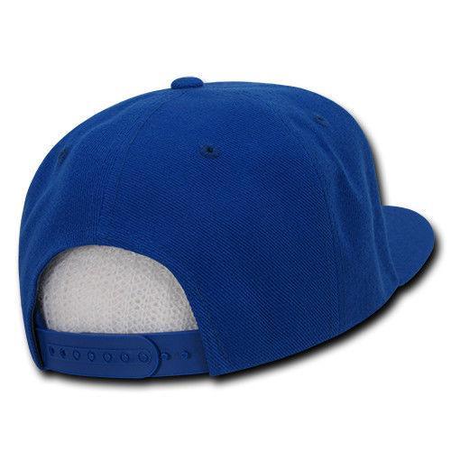 Decky Trendy Flat Bill Snapback Baseball 6 Panel Caps Hats Unisex-350-351-BLACK-