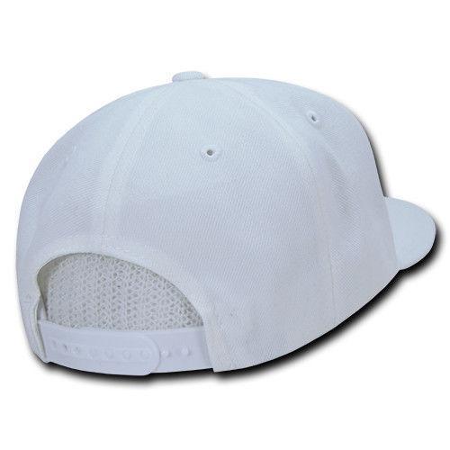 Decky Trendy Flat Bill Snapback Baseball 6 Panel Caps Hats Unisex-350-351-BLACK-