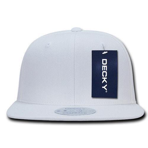 Decky Trendy Flat Bill Snapback Baseball 6 Panel Caps Hats Unisex-350-351-BLACK-