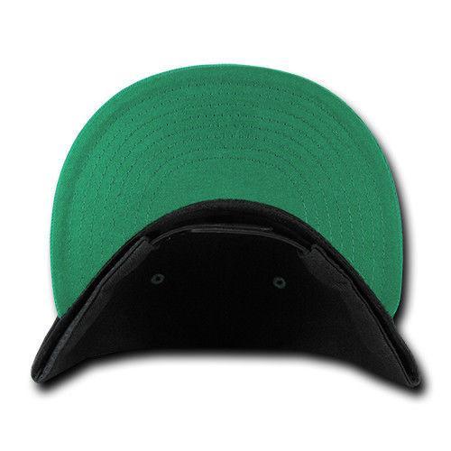 Decky Trendy Flat Bill Snapback Baseball 6 Panel Caps Hats Unisex-350-351-BLACK-