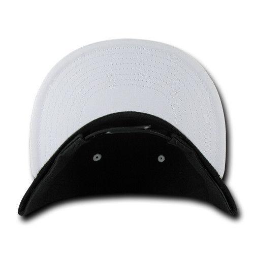 Decky Trendy Flat Bill Snapback Baseball 6 Panel Caps Hats Unisex-350-351-BLACK-