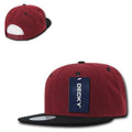 Decky Trendy Flat Bill Snapback Baseball 6 Panel Caps Hats Unisex-350-351-CARDINAL / BLACK-