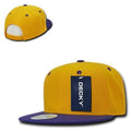 Decky Trendy Flat Bill Snapback Baseball 6 Panel Caps Hats Unisex-350-351-GOLD / PURPLE-