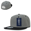 Decky Trendy Flat Bill Snapback Baseball 6 Panel Caps Hats Unisex-350-351-GREY / BLACK-