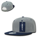 Decky Trendy Flat Bill Snapback Baseball 6 Panel Caps Hats Unisex-350-351-GREY / NAVY-