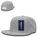 Decky Trendy Flat Bill Snapback Baseball 6 Panel Caps Hats Unisex-350-351-HEATHER GREY-