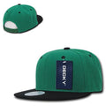 Decky Trendy Flat Bill Snapback Baseball 6 Panel Caps Hats Unisex-350-351-KELLY GREEN / BLACK-