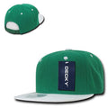 Decky Trendy Flat Bill Snapback Baseball 6 Panel Caps Hats Unisex-350-351-KELLY GREEN / WHITE-