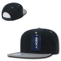 Decky Trendy Flat Bill Snapback Baseball 6 Panel Caps Hats Unisex-350-351-NAVY / GREY-