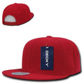 Decky Trendy Flat Bill Snapback Baseball 6 Panel Caps Hats Unisex-350-351-RED-