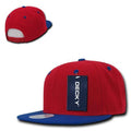 Decky Trendy Flat Bill Snapback Baseball 6 Panel Caps Hats Unisex-350-351-RED / ROYAL-