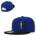 Decky Trendy Flat Bill Snapback Baseball 6 Panel Caps Hats Unisex-350-351-ROYAL / BLACK-