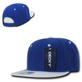 Decky Trendy Flat Bill Snapback Baseball 6 Panel Caps Hats Unisex-350-351-ROYAL / WHITE-