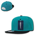 Decky Trendy Flat Bill Snapback Baseball 6 Panel Caps Hats Unisex-350-351-TEAL / BLACK-
