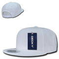 Decky Trendy Flat Bill Snapback Baseball 6 Panel Caps Hats Unisex-350-351-WHITE-