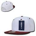 Decky Trendy Flat Bill Snapback Baseball 6 Panel Caps Hats Unisex-350-351-WHITE / CARDINAL-