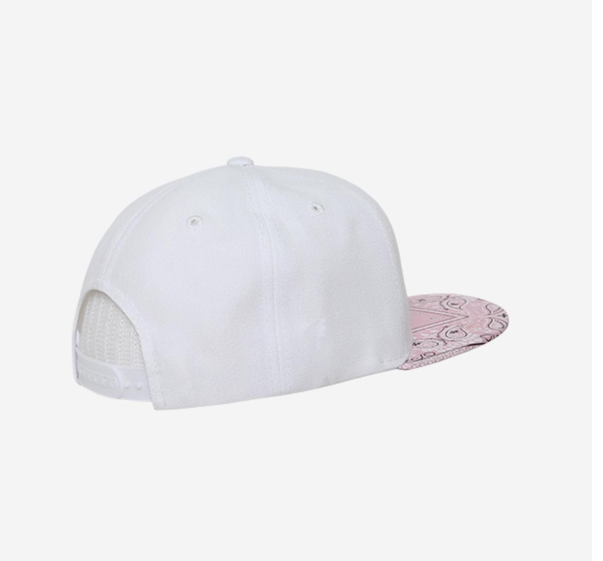Decky Trendy Paisley Bandana Snapback Two Tone 6 Panel Flat Bill Hats Caps-Black/Black-