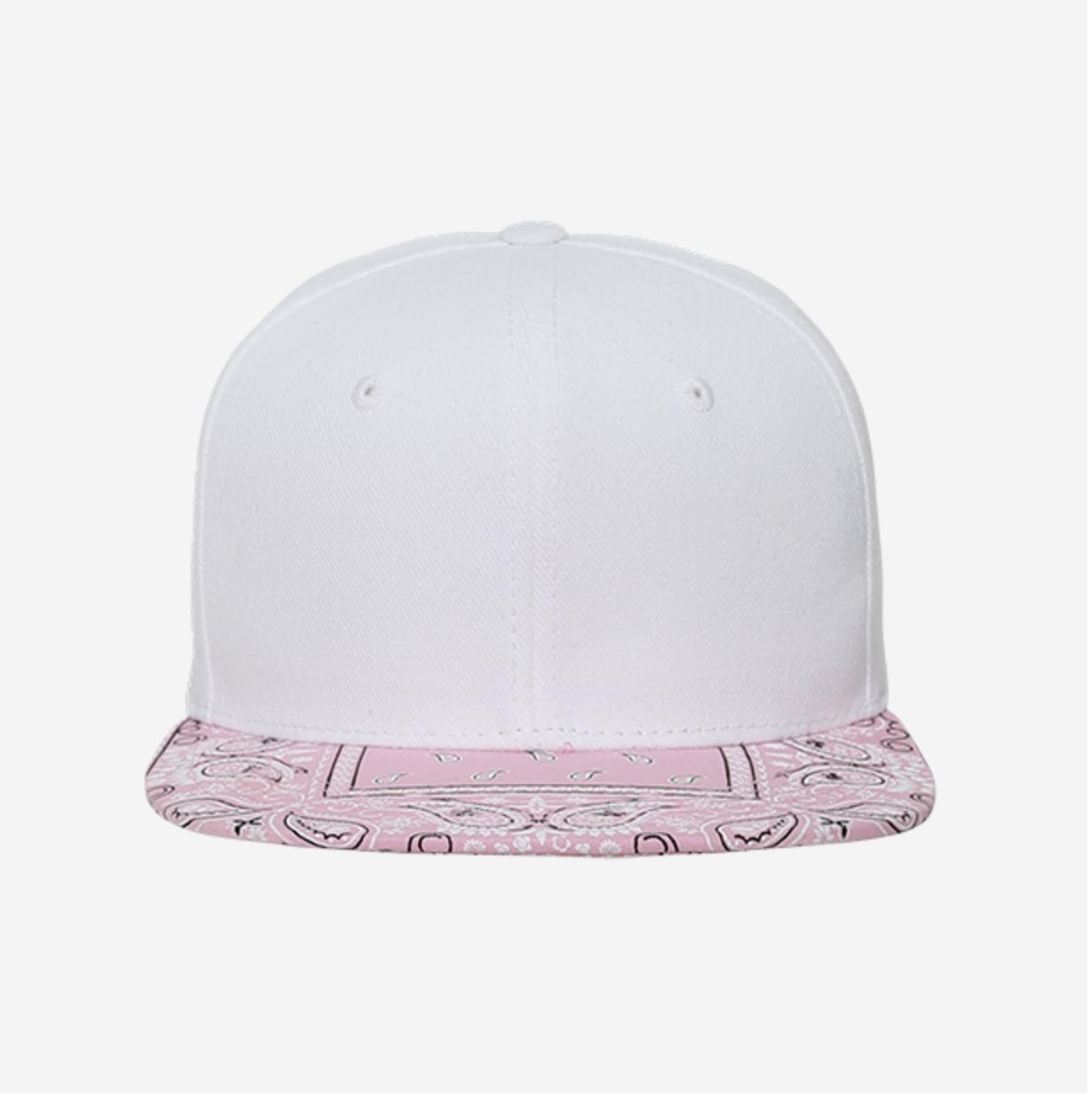 Decky Trendy Paisley Bandana Snapback Two Tone 6 Panel Flat Bill Hats Caps-Black/Black-