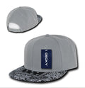 Decky Trendy Paisley Bandana Snapback Two Tone 6 Panel Flat Bill Hats Caps-Grey/Black-