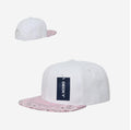Decky Trendy Paisley Bandana Snapback Two Tone 6 Panel Flat Bill Hats Caps-White/Pink-