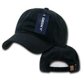 Decky Two Ply Polo Washed Heavy Cotton 6 Panel Dad Caps Hats-Black-
