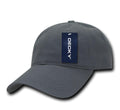 Decky Two Ply Polo Washed Heavy Cotton 6 Panel Dad Caps Hats-Charcoal-