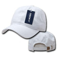 Decky Two Ply Polo Washed Heavy Cotton 6 Panel Dad Caps Hats-White-