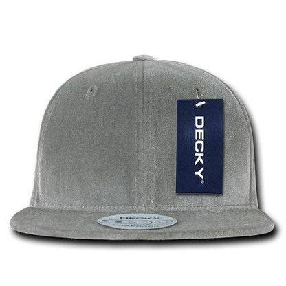 Decky Velvet Snapbacks Flat Bill 6 Panel Baseball Hats Caps Unisex-Black-