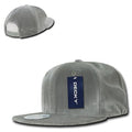 Decky Velvet Snapbacks Flat Bill 6 Panel Baseball Hats Caps Unisex-Gray-