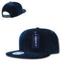 Decky Velvet Snapbacks Flat Bill 6 Panel Baseball Hats Caps Unisex-Navy-