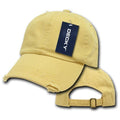Decky Vintage Frayed Washed Vintage Worn Old Look Polo 6 Panel Dad Hats Caps-MUSTARD-