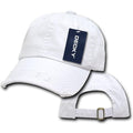 Decky Vintage Frayed Washed Vintage Worn Old Look Polo 6 Panel Dad Hats Caps-WHITE-