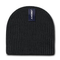 Decky Waffle Knit Beanies Short Uncuffed Braid Crocheted Hats Caps Warm Winter-Charcoal-