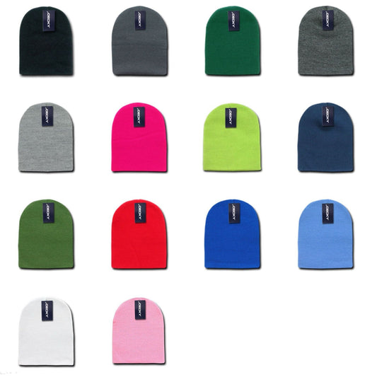 Decky Warm Winter Beanies Uncuffed Short Knit Ski Snowboard Caps Hats Unisex-KCS-Black-