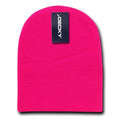 Decky Warm Winter Beanies Uncuffed Short Knit Ski Snowboard Caps Hats Unisex-KCS-Hot Pink-