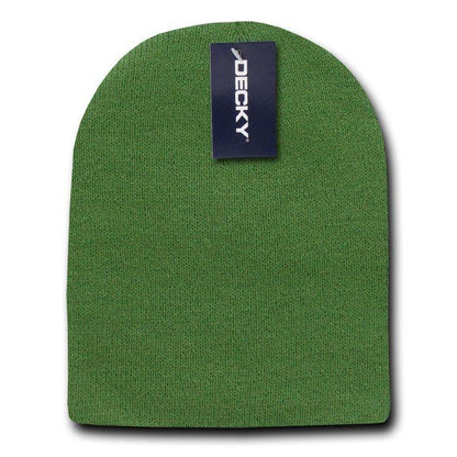 Decky Warm Winter Beanies Uncuffed Short Knit Ski Snowboard Caps Hats Unisex-KCS-Olive-
